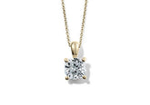 Cushion Diamond Pendant in Yellow Gold
